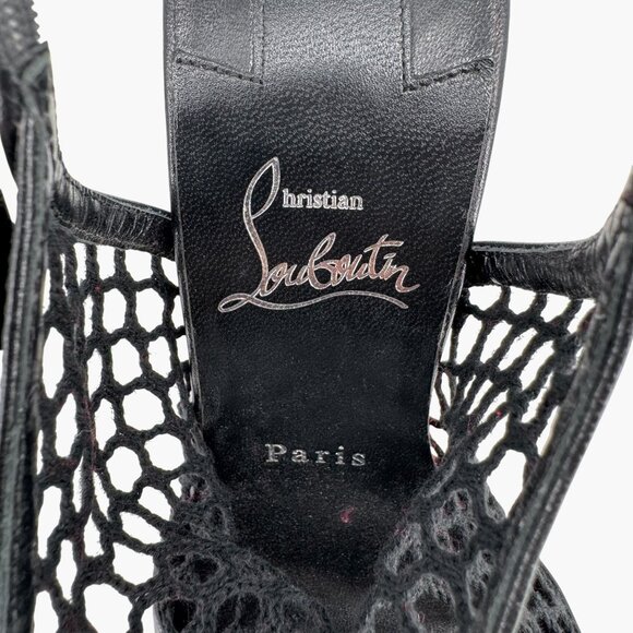 Christian Louboutin Plougesta Alta Black Fishnet Platform Pump Heel Size 38 US 8 - Picture 15 of 15